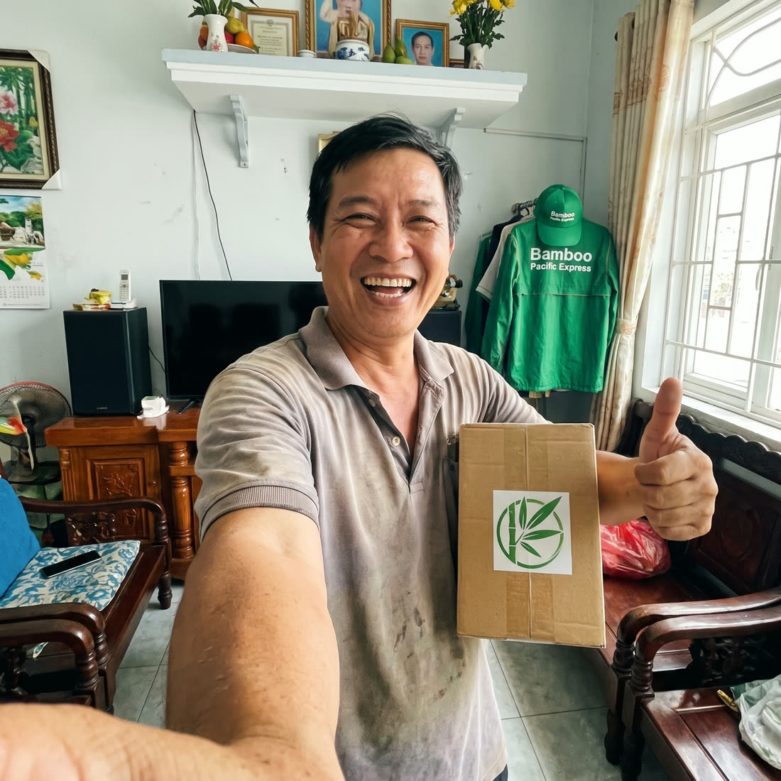 Khách hàng nhận hàng