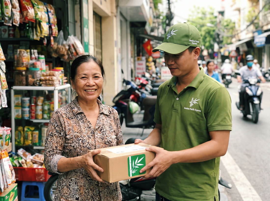 Khách hàng nhận hàng